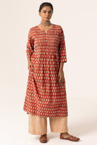 Devi Pleated Red Kurta For Women's