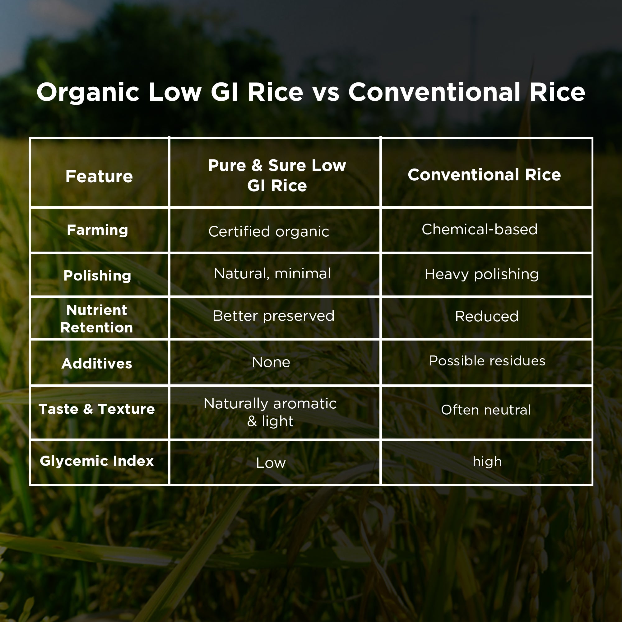 Low GI Rice Comparison