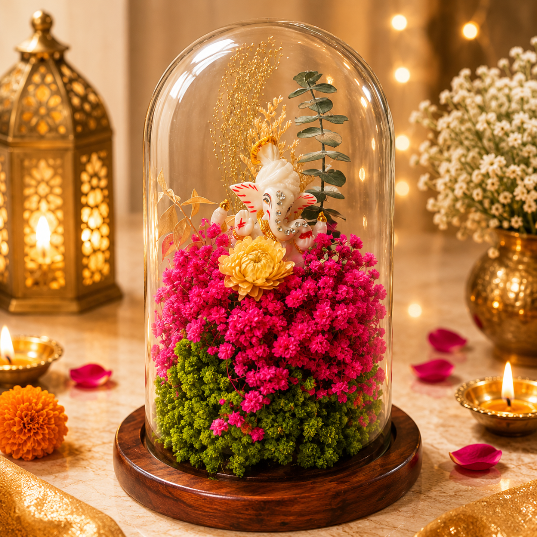 Divine Ganesha Blessings Decorative Dome | Elegant Festive Home Décor - https://artecasa.in/