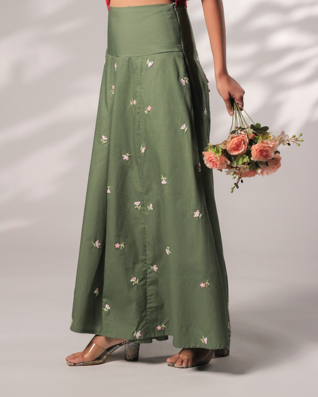 Vaani Hand-Embroidered Long Skirt – hand-embroidered 100% cotton – RASRA MAI