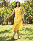 Divissha Hand-Embroidered Midi Dress – hand-embroidered 100% cotton – RASRA MAI