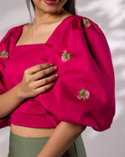 Dia Hand-Embroidered Crop Top – hand-embroidered 100% cotton – RASRA MAI