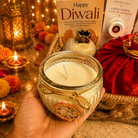 Utsav Jute Net Festive Gift Basket | Red Potli, Pomegranate & Soy Wax Candle - https://artecasa.in/
