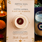 Azure Nazar Glow Candle Gift Box | Evil Eye Diwali Gift Hamper with Saffron - https://artecasa.in/