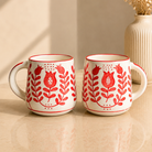 Festive Chai & Glow Mug Gift Box | 2 Mugs & Matka Soy Wax Candle - https://artecasa.in/