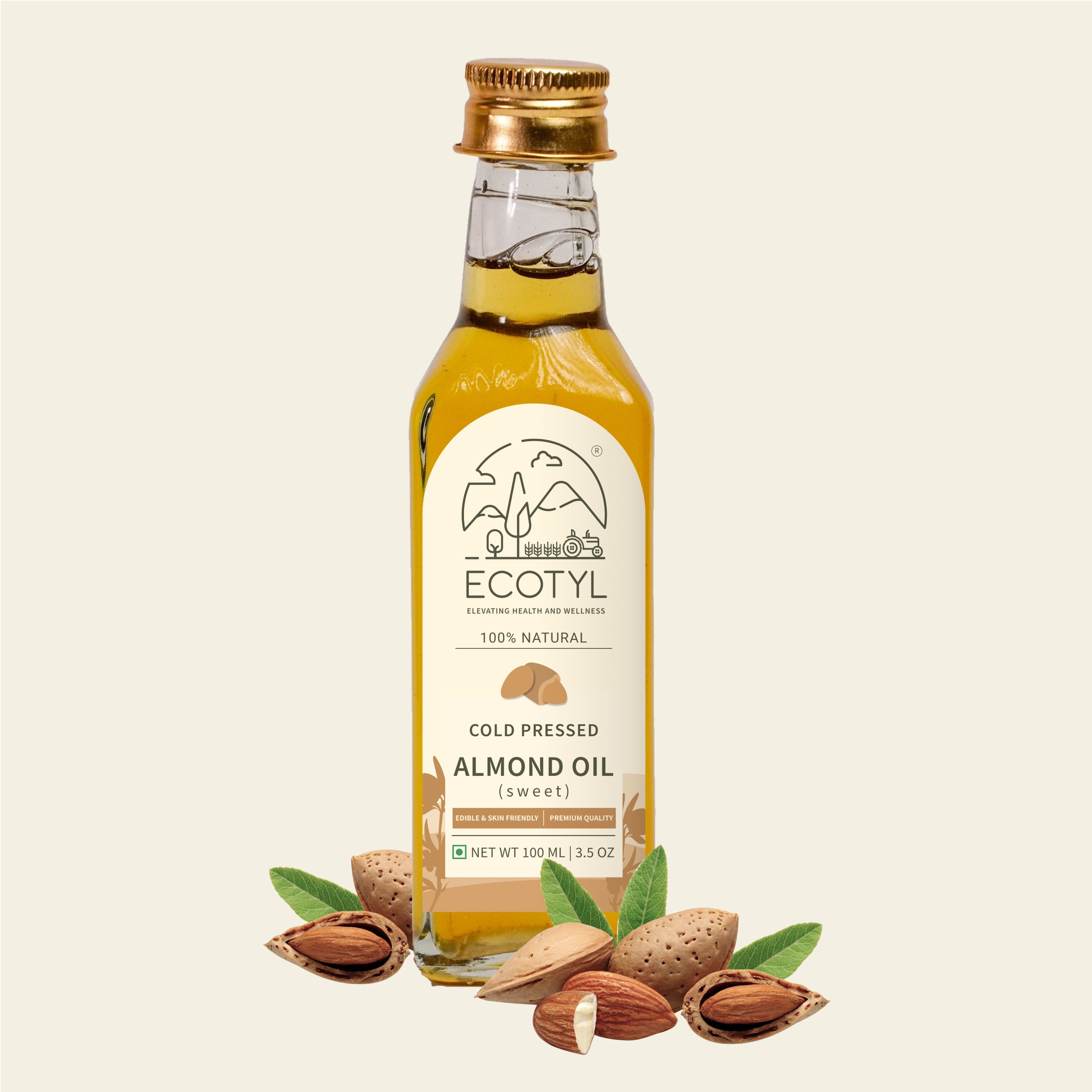 Cold-Pressed Almond Oil (Sweet) - Ecotyl - 100% Organic I Sustainable