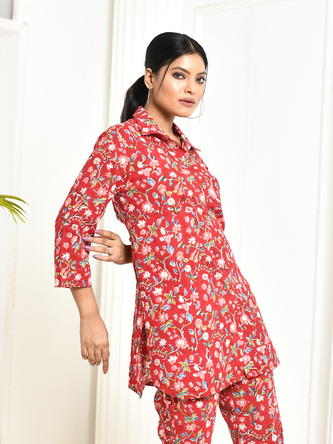 Aesica Handprinted pure cotton shirt best for summer holidays-3