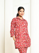 Aesica Handprinted Women's Cotton Shirt-1