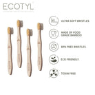 Ultra Soft Bamboo Tooth Brush - Set of 4 - Ecotyl - 100% Organic I Sustainable