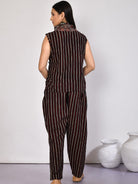Bella Black handprinted Ajrakh designer Cotton Co-ord set best for summer holidays and outings-2