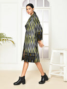 Bia Handloom Black Trench coat for women-3