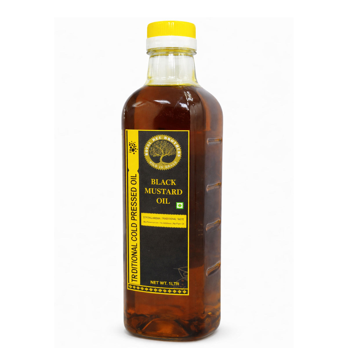 Pure Kachi Ghani Black Mustard Oil made from high-quality black mustard seeds.
Natural cold-pressed oil with bold taste, perfect for cooking, frying, and traditional recipes.