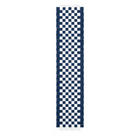 A long, narrow woven textile with a navy blue and white checkerboard pattern, shown vertically on a plain white background.
