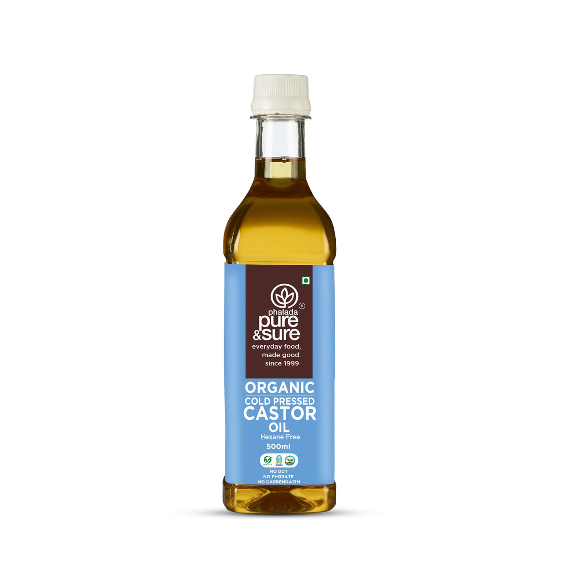 Phalada Pure and Sure Organic Cold Pressed Castor Oil 500ml Front