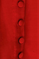 Cotton-silk Red crop top with sujani work on neck line-bihart