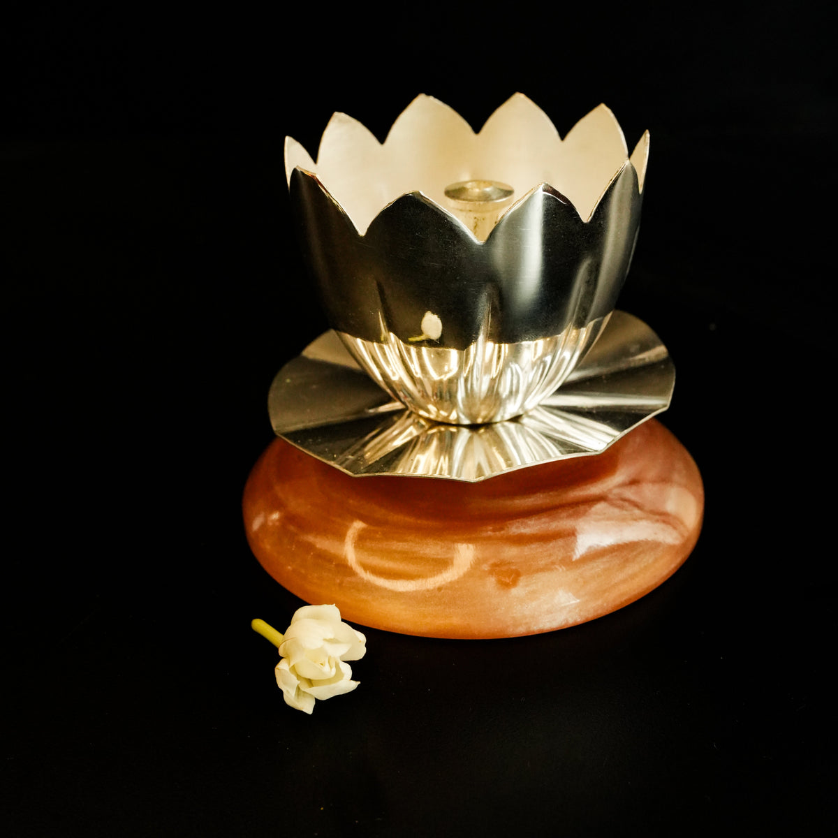 Silver Plated Deepak for Puja | Shanti Deep Diya – ArteCasa - https://artecasa.in/