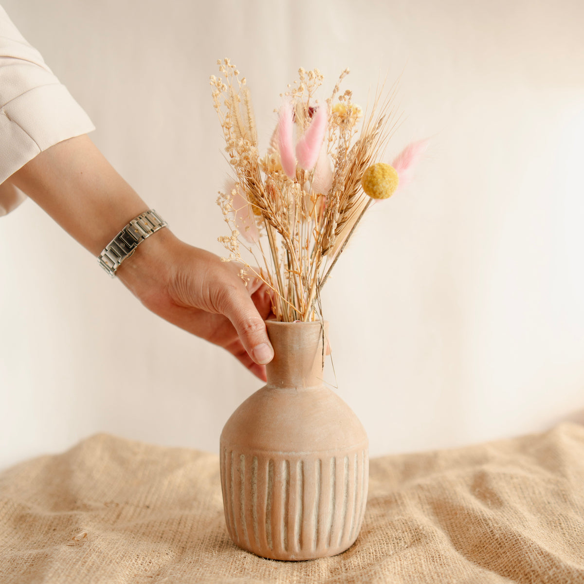 Earth's Embrace vase with bunch - https://artecasa.in/