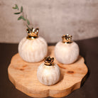 Golden Pomegranate Glory Vase Set – Luxury Porcelain Mini Vases for Home Decor - https://artecasa.in/