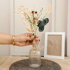 Crystal Bloom Clear Glass Vase with Dried Flowers | Modern Home Décor - https://artecasa.in/