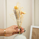 Coastal Bloom blue and white porcelain vase with dried flowers