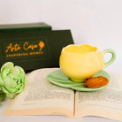 Tulip charm cup saucer-Yellow - https://artecasa.in/