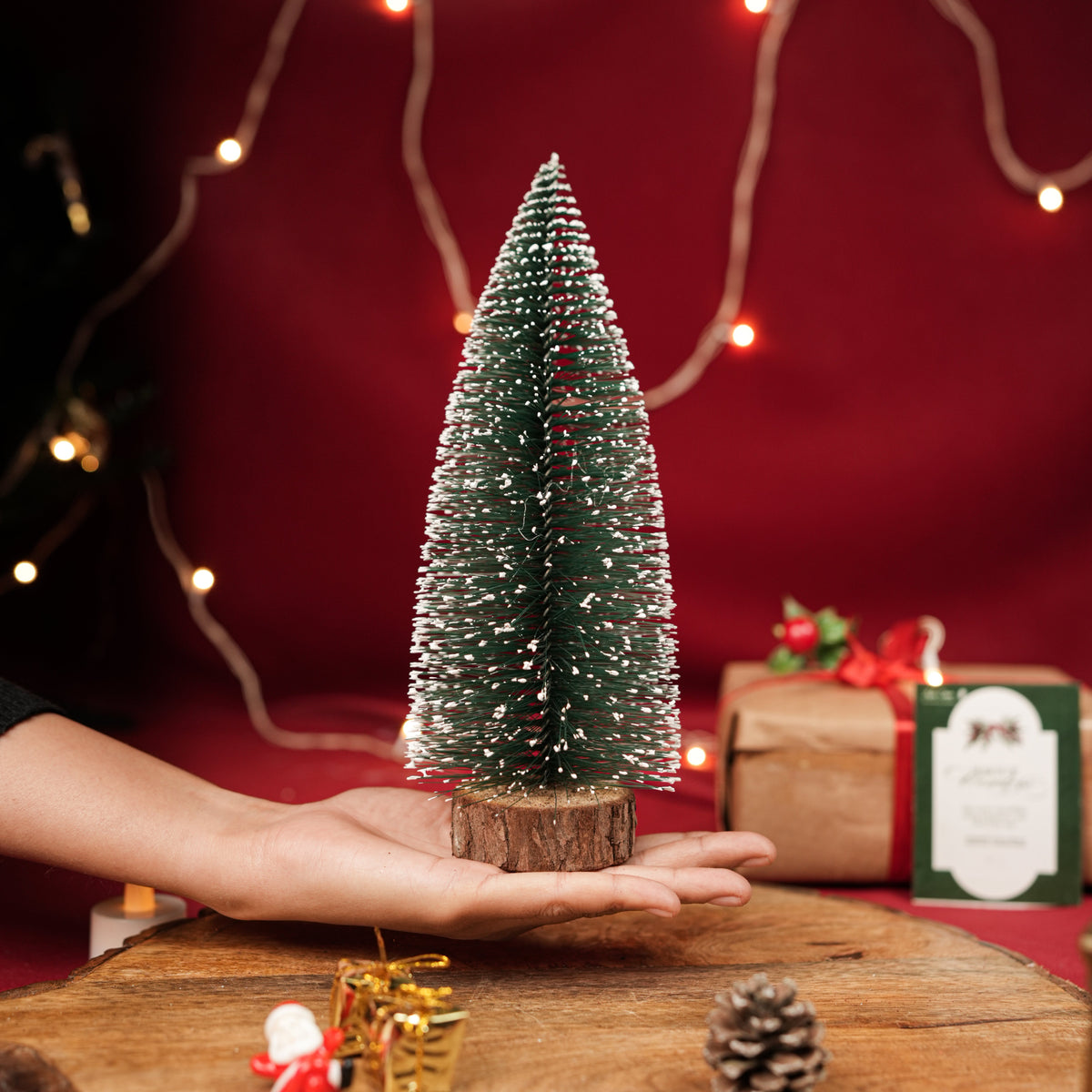 Mini Pine Tree Decor – Artificial Christmas Pine Tree for Home Decor | Small Tabletop Evergreen Tree for Festive & Year-Round Styling (Set of 1) - https://artecasa.in/