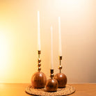 Wood and Metal Harmony candle holder - https://artecasa.in/