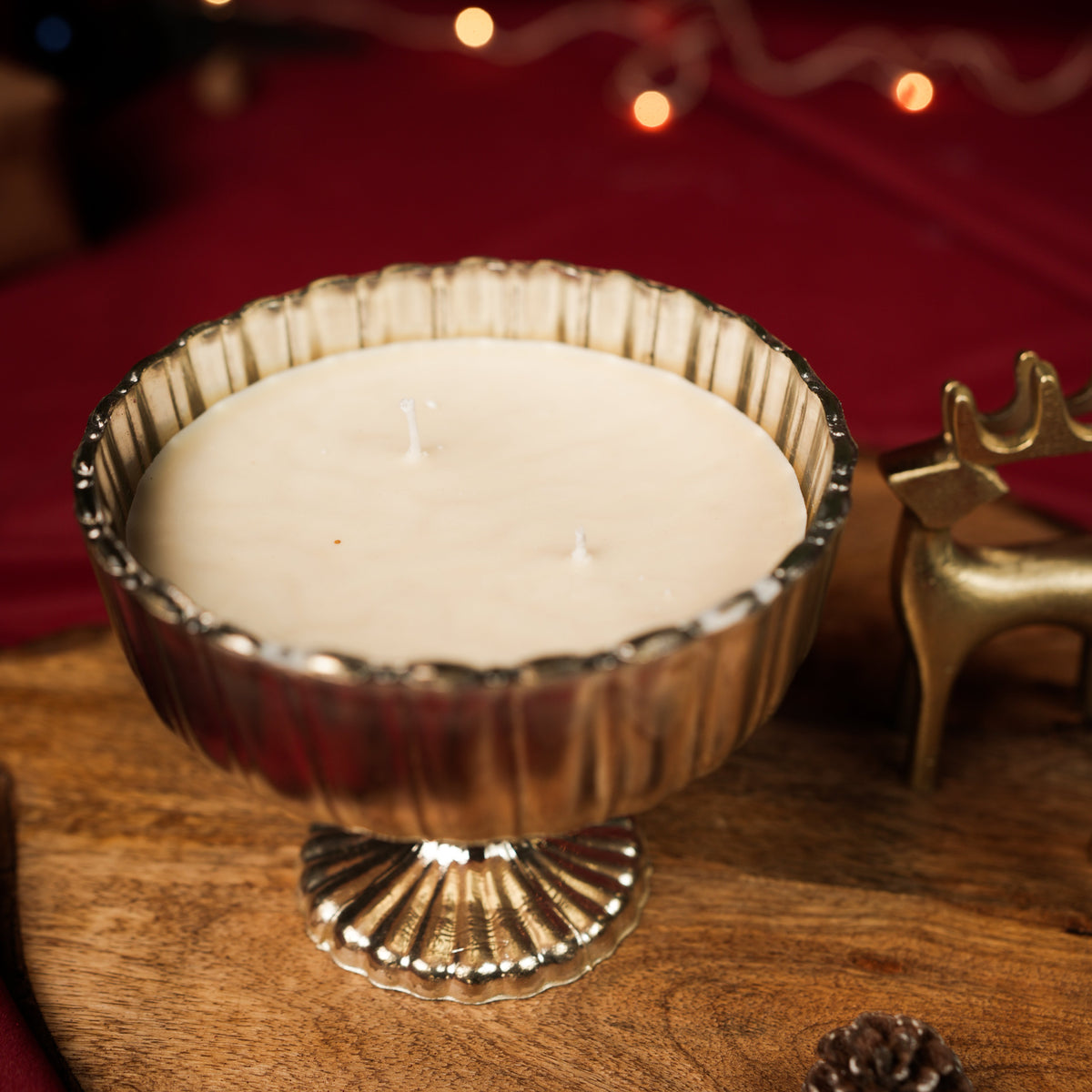 Silver Aura Candle | Elegant Tea Light House Décor - https://artecasa.in/