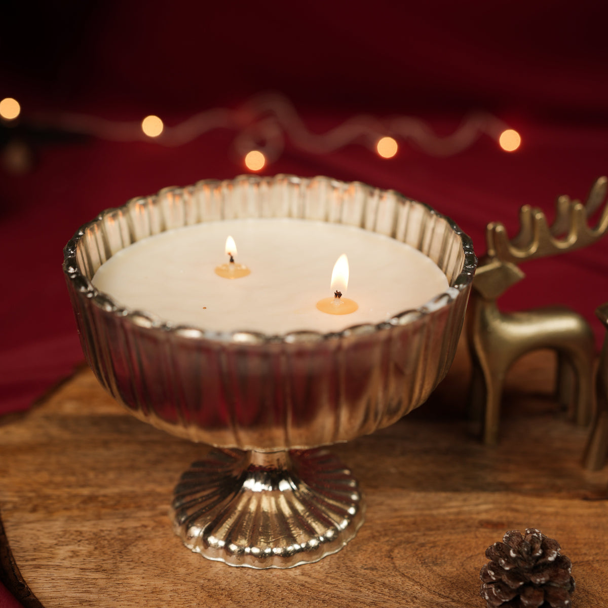 Silver Aura Candle | Elegant Tea Light House Décor - https://artecasa.in/