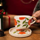 Citrus Delight Cup & Saucer Set – Orange Coffee Cup with Saucer - https://artecasa.in/