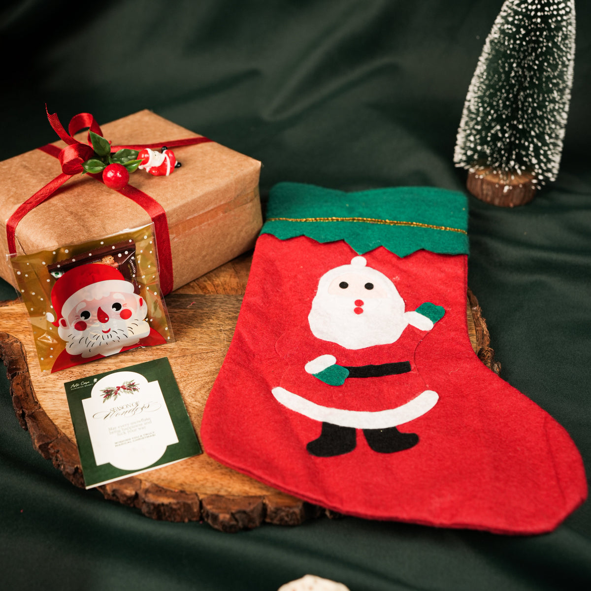 Santa Wish Socks – Christmas Stocking for Gifts & Decor | Festive Santa Stocking for Holiday Decor & Gifting (Set of 1) - https://artecasa.in/