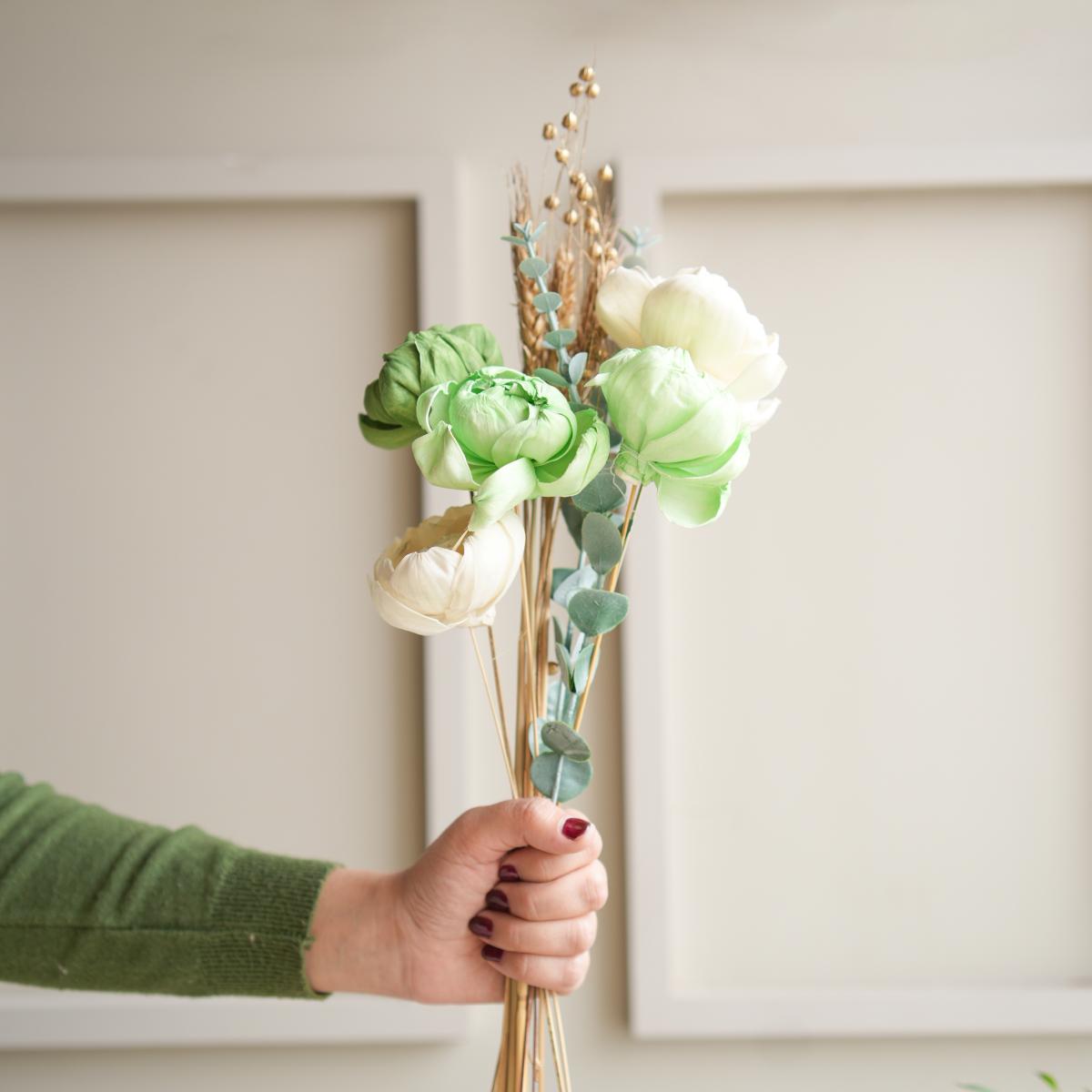 Minimal Peony Dried Flower Bunch | Aesthetic Natural Floral Arrangement for Home Decor & Gifting – ArteCasa - https://artecasa.in/