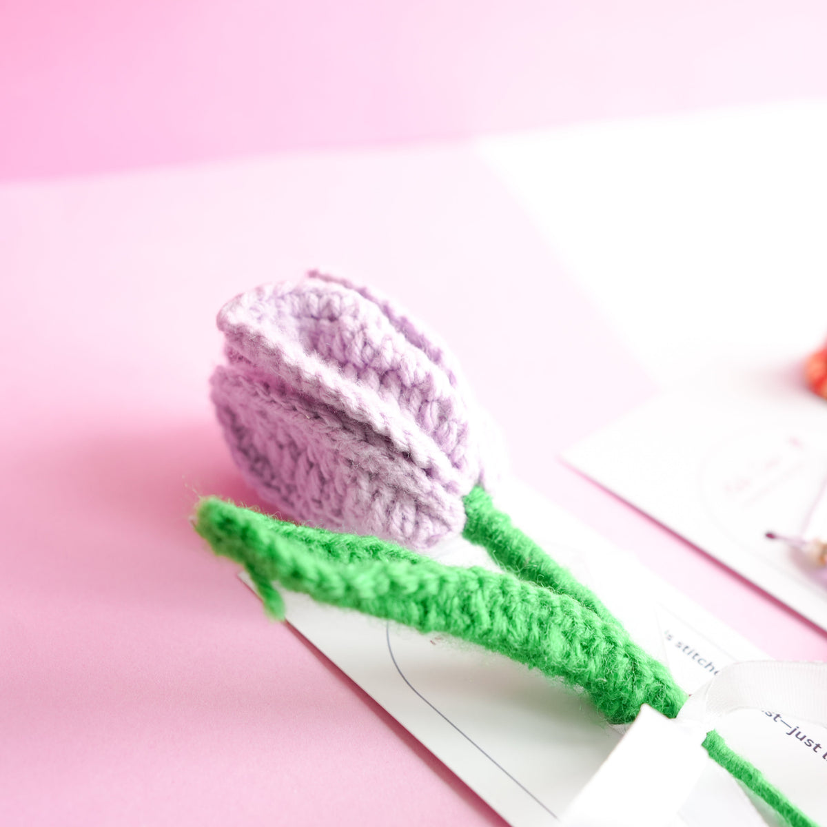Handcrafted Tulip crochet Rakhi hamper (Light Purple) - https://artecasa.in/
