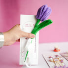 Handcrafted Tulip crochet Rakhi hamper (Dark Purple) - https://artecasa.in/