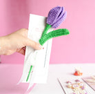 Handcrafted Tulip crochet Rakhi hamper (Dark Purple) - https://artecasa.in/