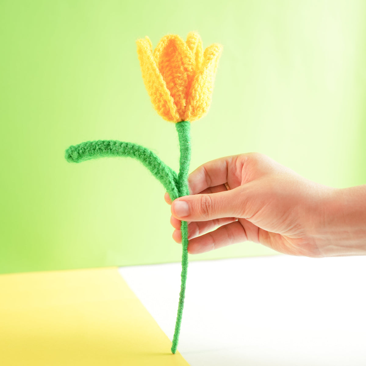 Handcrafted Tulip crochet Rakhi hamper (yellow) - https://artecasa.in/