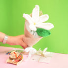 Handcrafted crochet lily Rakhi hamper (White) - https://artecasa.in/