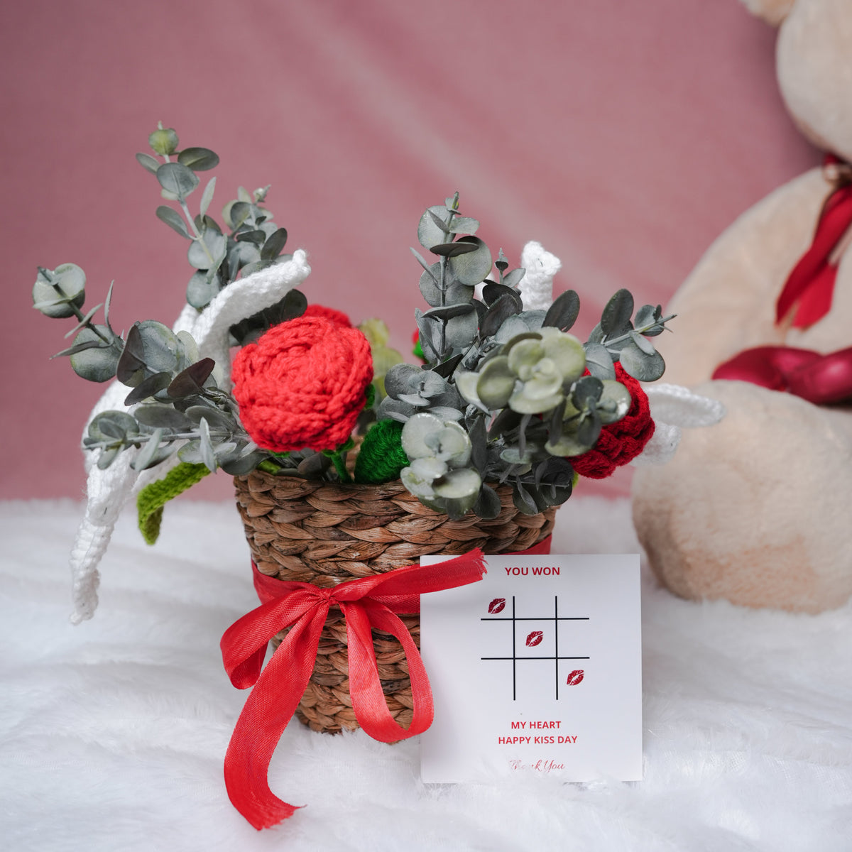 Rustic Romance Bamboo Basket – Handcrafted Floral Gift Hamper | ArteCasa - https://artecasa.in/