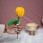 Handcrafted Tulip Crochet – Yellow Forever Flower | ArteCasa - https://artecasa.in/