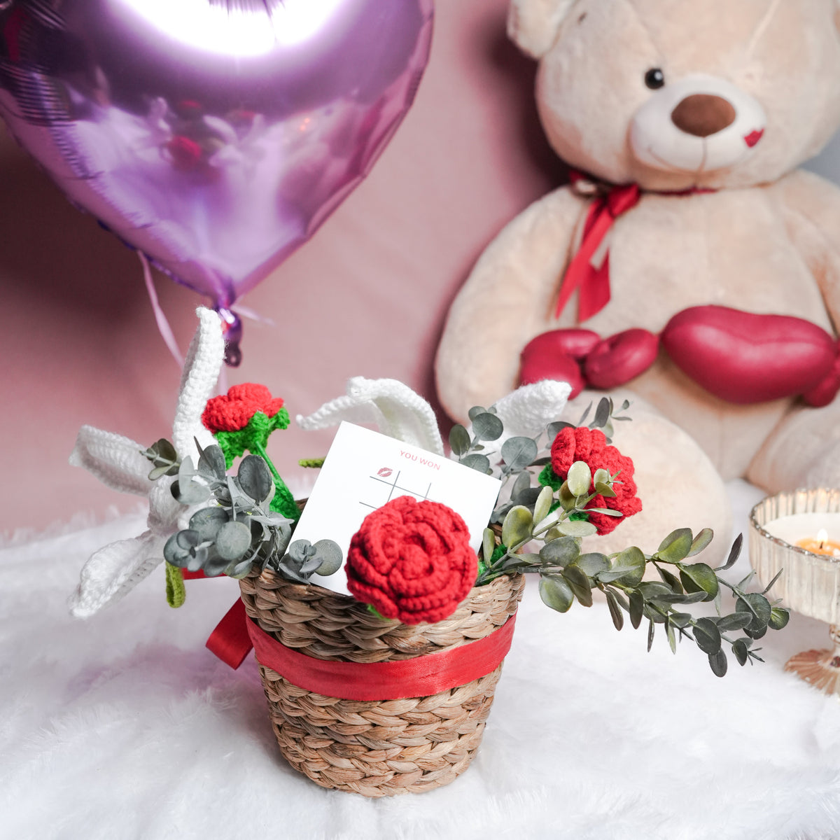 Rustic Romance Bamboo Basket – Handcrafted Floral Gift Hamper | ArteCasa - https://artecasa.in/