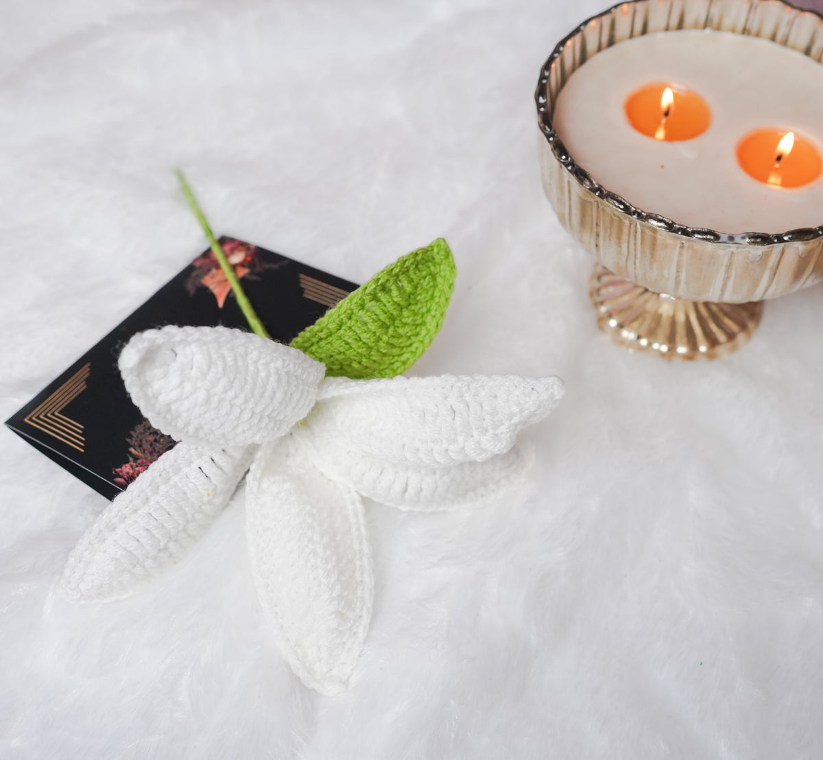 Handcrafted Crochet Lily – White Forever Flower | ArteCasa - https://artecasa.in/