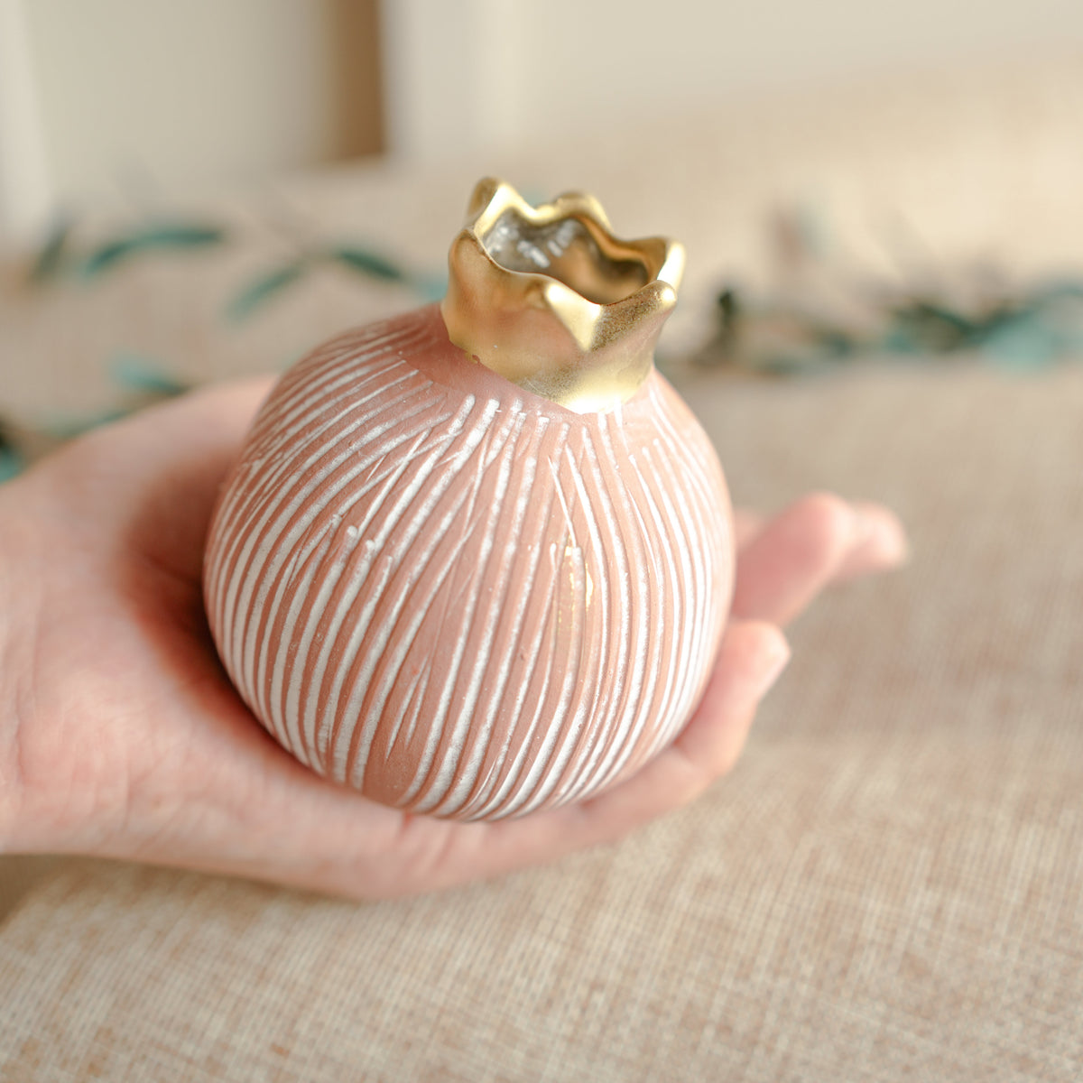 Pomegranate Jewel Vase Medium | Luxury Decor – ArteCasa - https://artecasa.in/