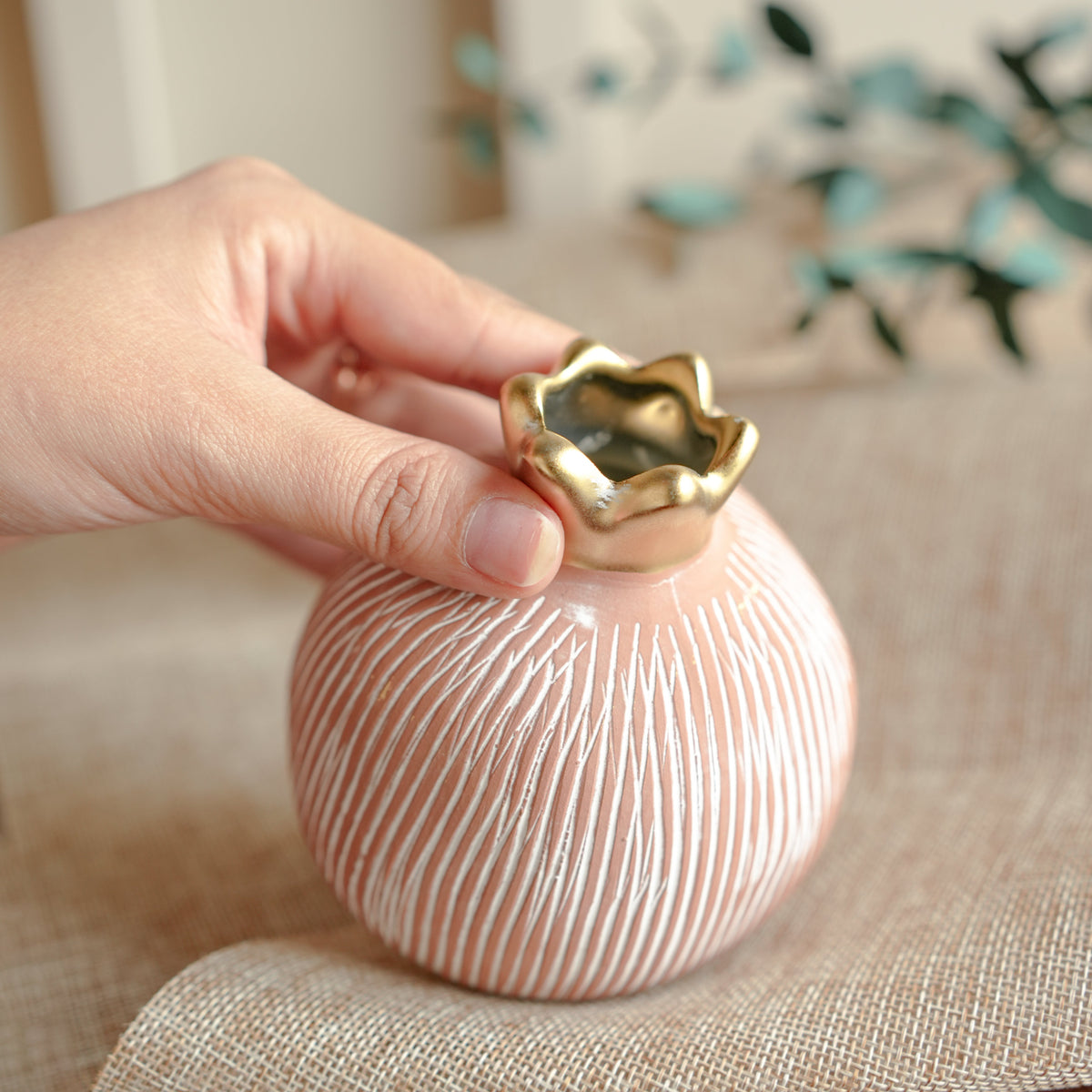 Pomegranate Jewel Vase Large | Luxury Decor – ArteCasa - https://artecasa.in/