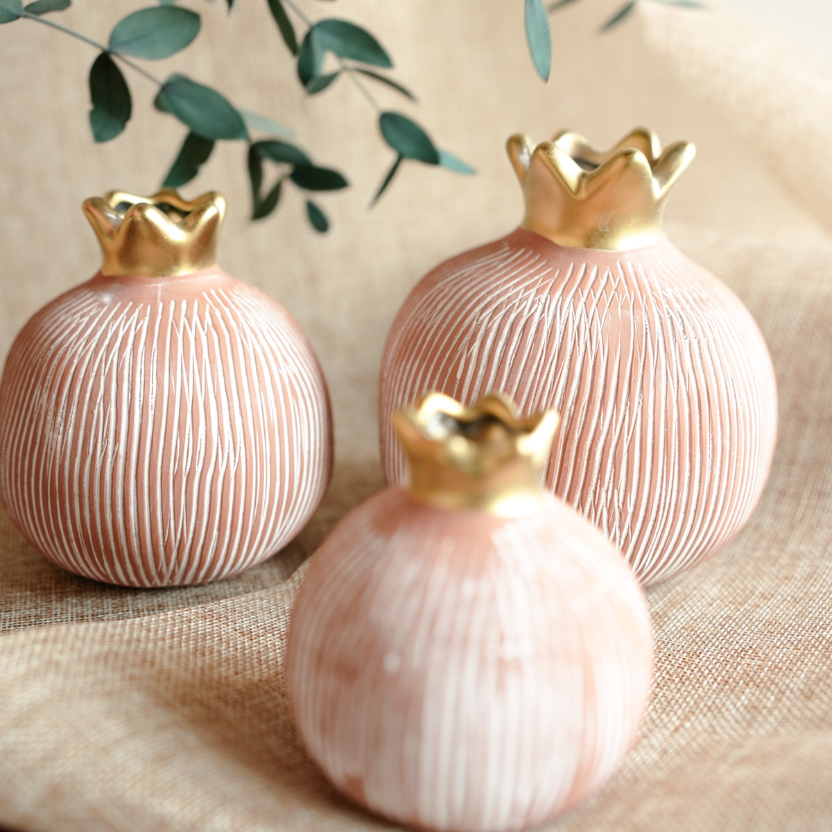Pomegranate Jewel Vase Large | Luxury Decor – ArteCasa - https://artecasa.in/