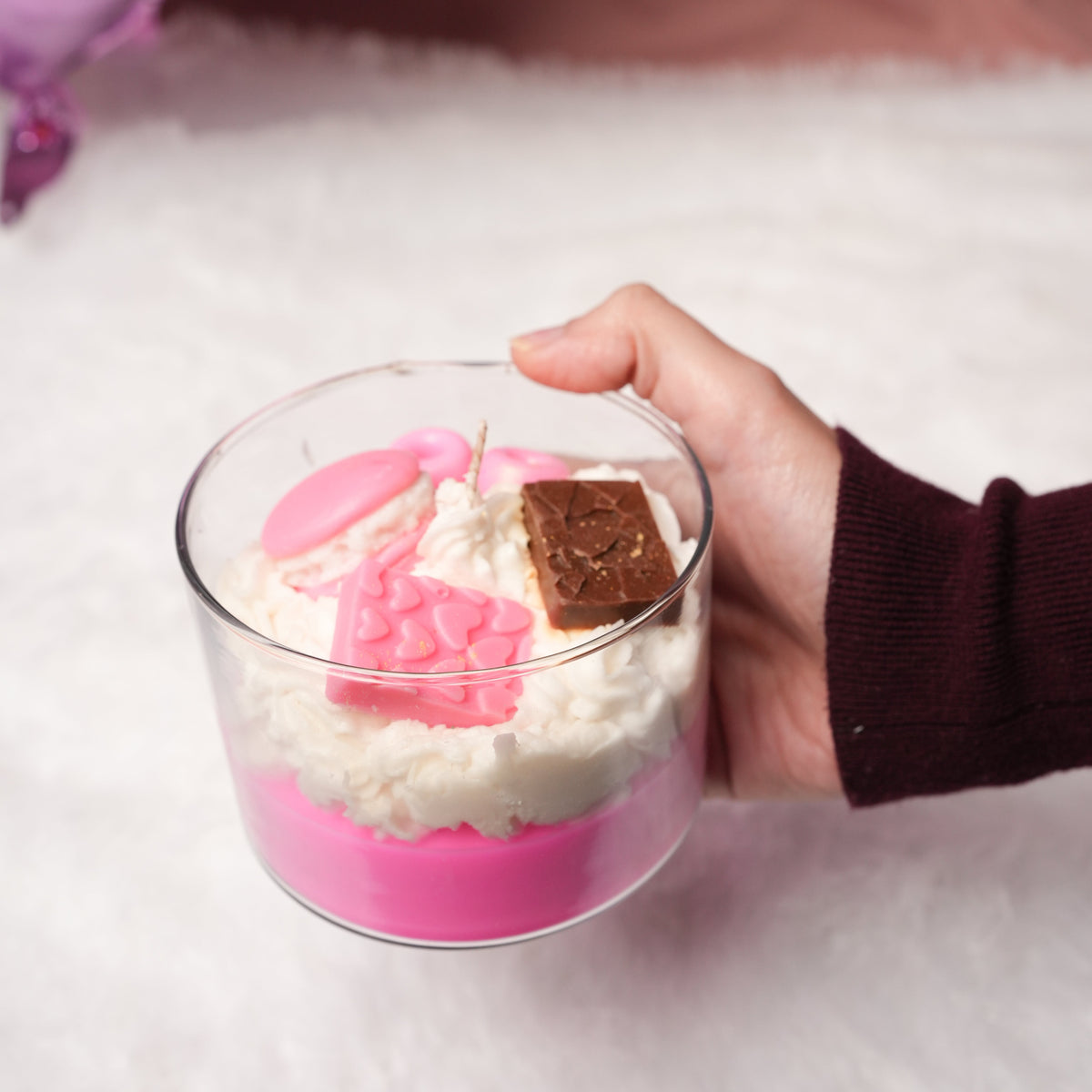 Sugar Rush Candle – Dessert Style Pink Candle | Artecasa - https://artecasa.in/