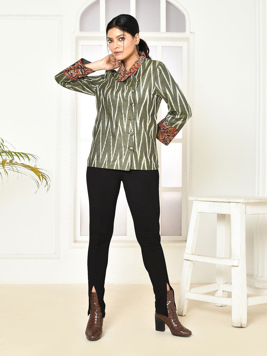 Cara Ikkat cotton designer jackets for women-6