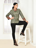 Cara Ikkat cotton light weight jacket for women-8