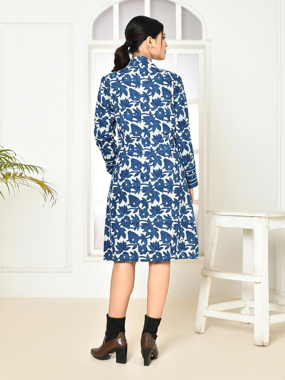 Chole Indigo trench coat for women-1