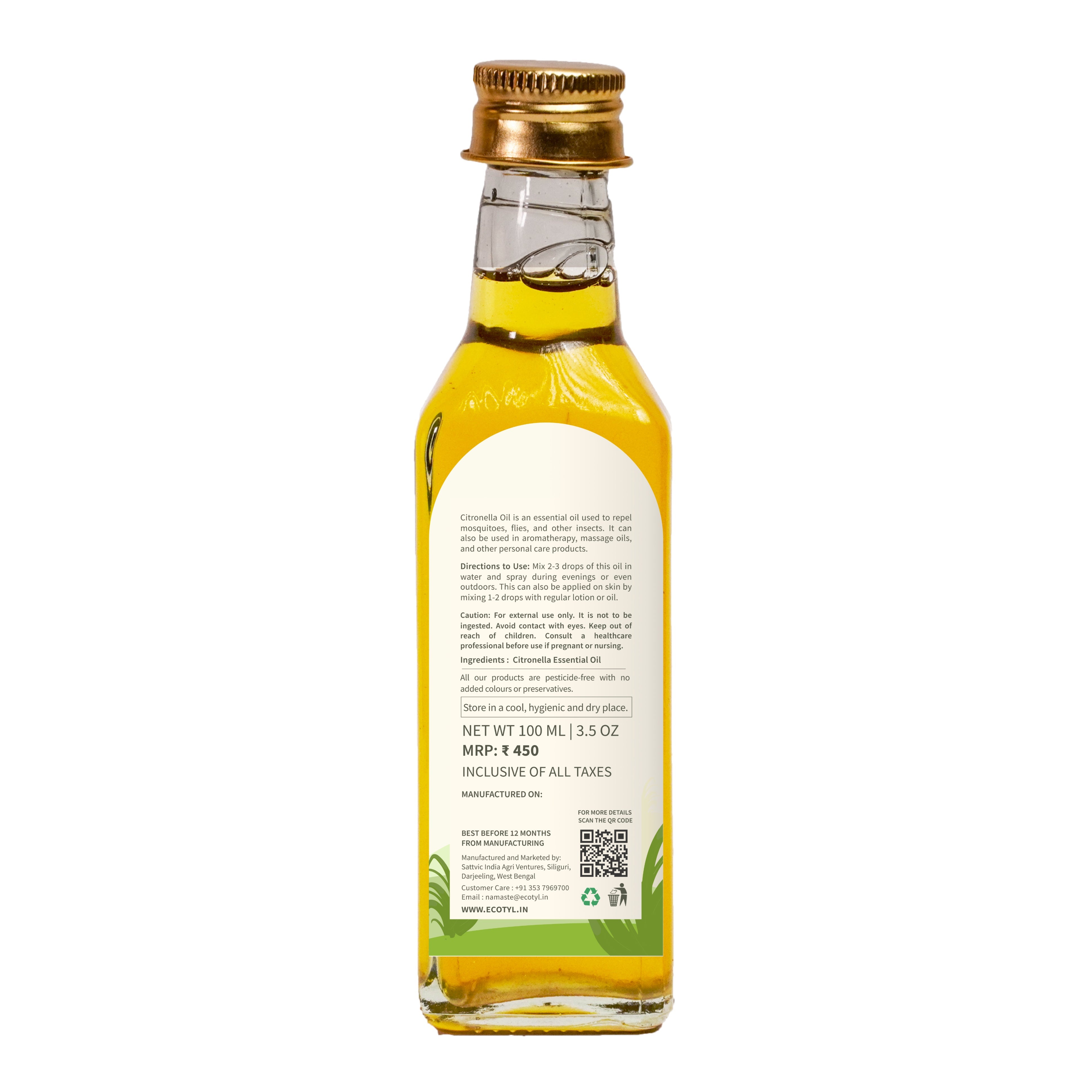 Citronella Oil - Ecotyl - 100% Organic I Sustainable