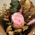 Handmade pink rose dried flower bouquet